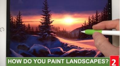 美しい日没の雪景色をiPadとApple pencilで描こう！