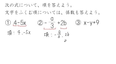 【中1数学　05-1】項と係数