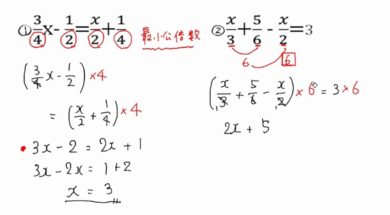 【中1数学　06-9】分数の入った方程式