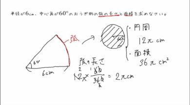 【中1数学　11-11】おうぎ形の弧と面積