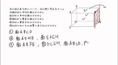 【中1数学　12-3】平行、垂直、ねじれの位置