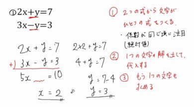 【中2数学　02-2】 連立方程式の解き方