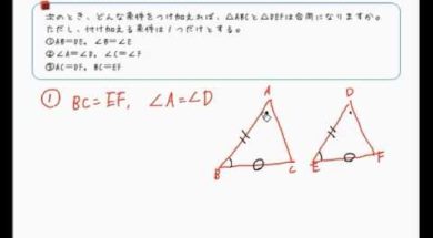 【中2数学　07-5】合同条件をおぎなう