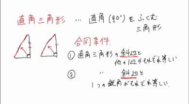 【中2数学　08-8】 直角三角形の合同条件