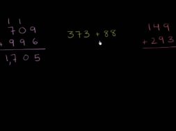 繰り上がりのある3桁の数のたし算の例題