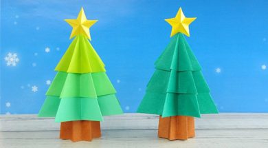 折り紙　立体クリスマスツリーの作り方