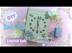 【父の日の贈り物】ダイソーの本型ボックスで作る・簡単オシャレな置時計