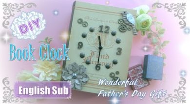 【父の日の贈り物】ダイソーの本型ボックスで作る・簡単オシャレな置時計