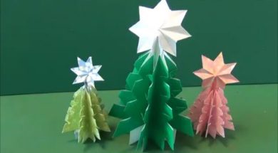 【クリスマス】折り紙1枚でクリスマスツリーを作ろう