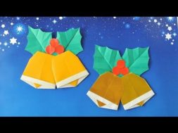 折り紙で作るクリスマスベルかざり