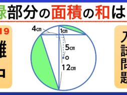 【中学受験・算数】円の中の面積を求める【2019年灘中入試問題】