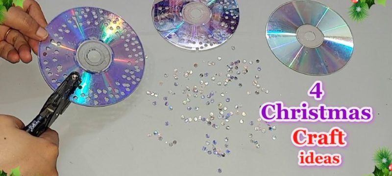 古い CD/DVD を使ったクリスマス デコレーションのアイデア